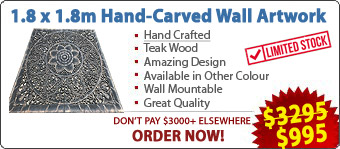 Hand Carved Teak Wood Wall Artwork